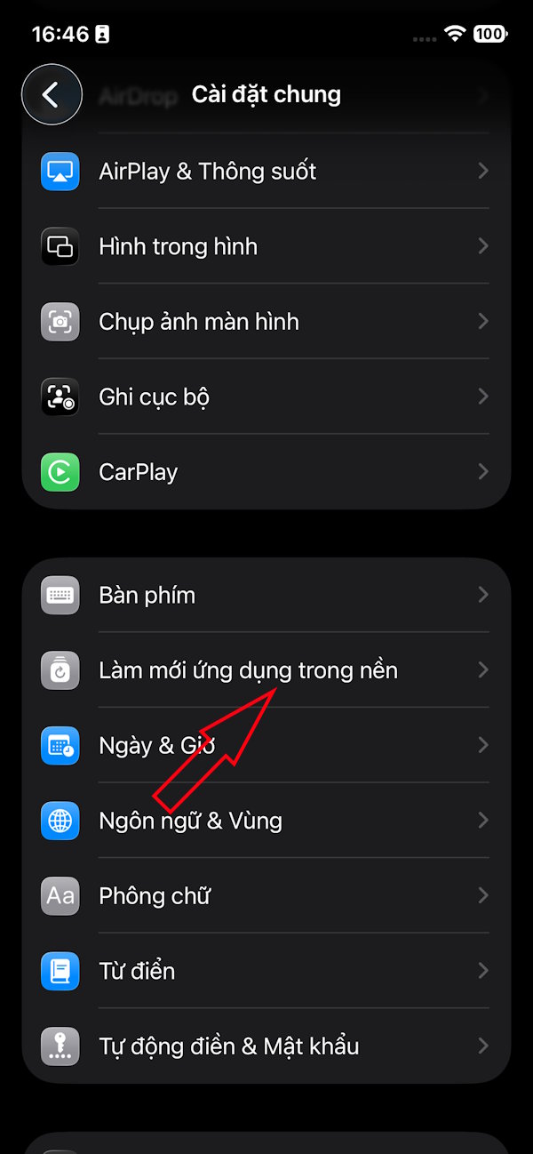 Làm mới ứng dụng nền iPhone