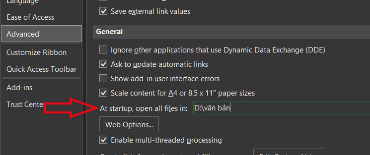 Mở tệp cần làm khi mở Excel