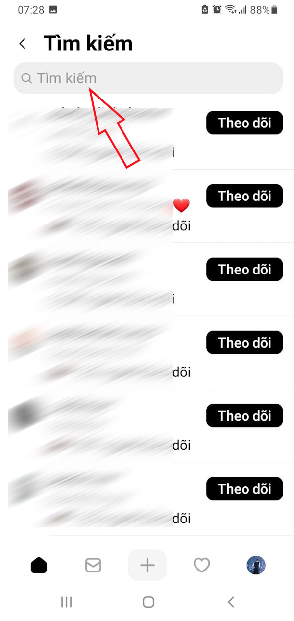 Thanh tìm kiếm Threads