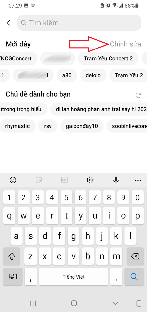 Chỉnh sửa nội dung tìm kiếm Threads