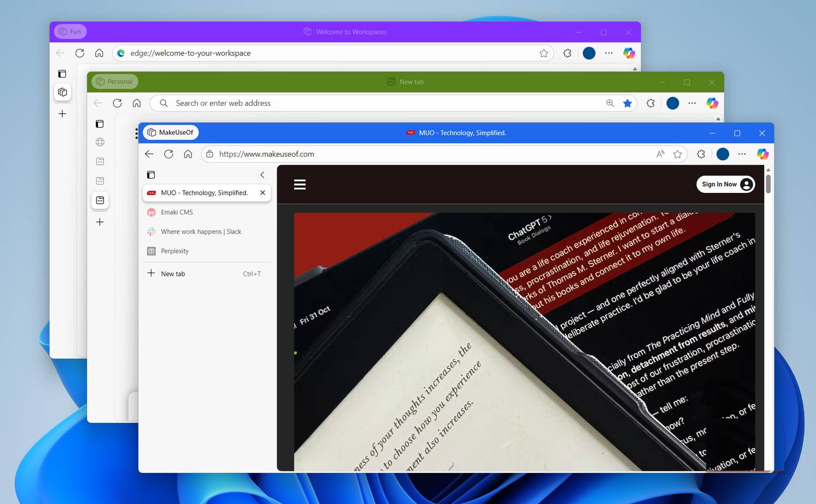 Workspaces trên máy tính Windows 11