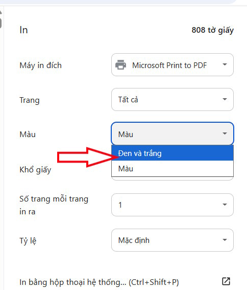 Chuyển PDF sang đen trắng