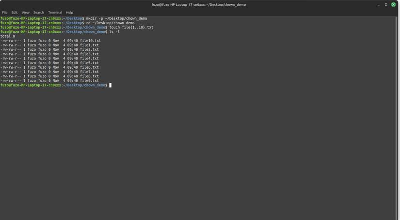 Xem quyền sở hữu file bằng lệnh chown