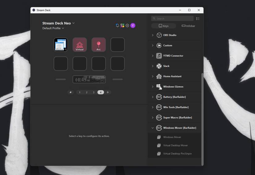 Plugin Windows Mover trên Stream Deck Neo
