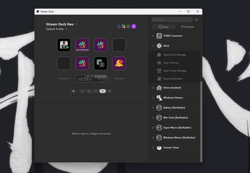 Plugin Slack trên Stream Deck Neo