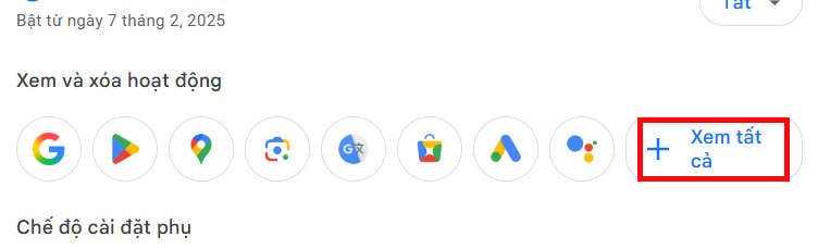 Xem và xóa hoạt động trên web và ứng dụng Google