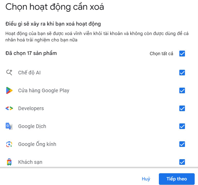 Chọn ứng dụng Google