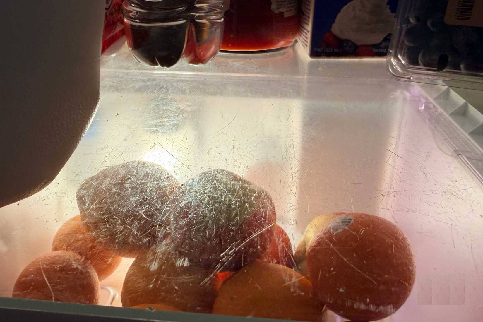 Cận cảnh các kệ bẩn bên trong tủ lạnh