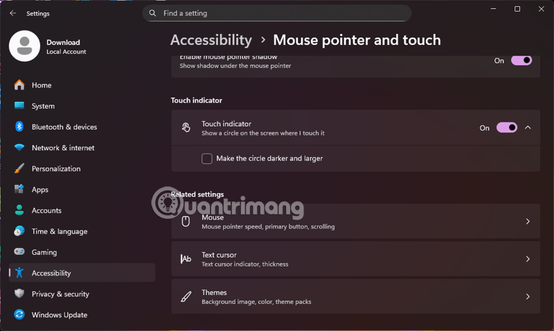 Hướng dẫn tùy chỉnh con trỏ chuột trong Windows 11