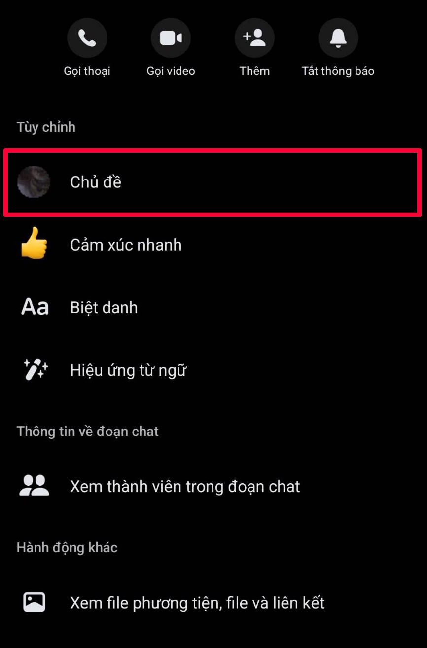 Chủ đề chat Messenger 