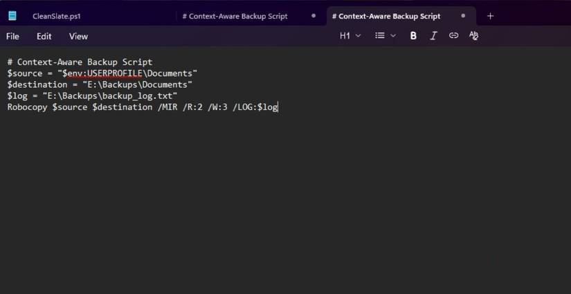 Viết script nhận biết ngữ cảnh cho tự động hóa tác vụ