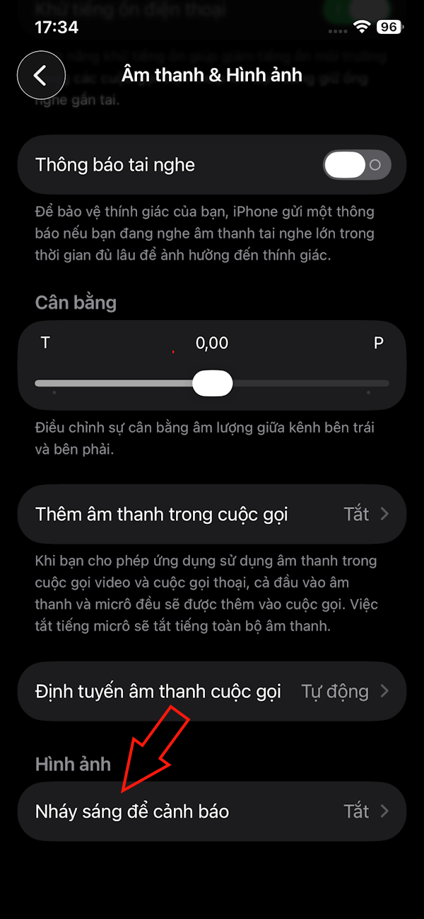 Nháy sáng để cảnh báo iPhone