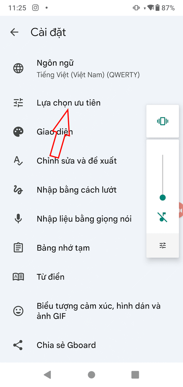 Chỉnh bàn phím Gboard