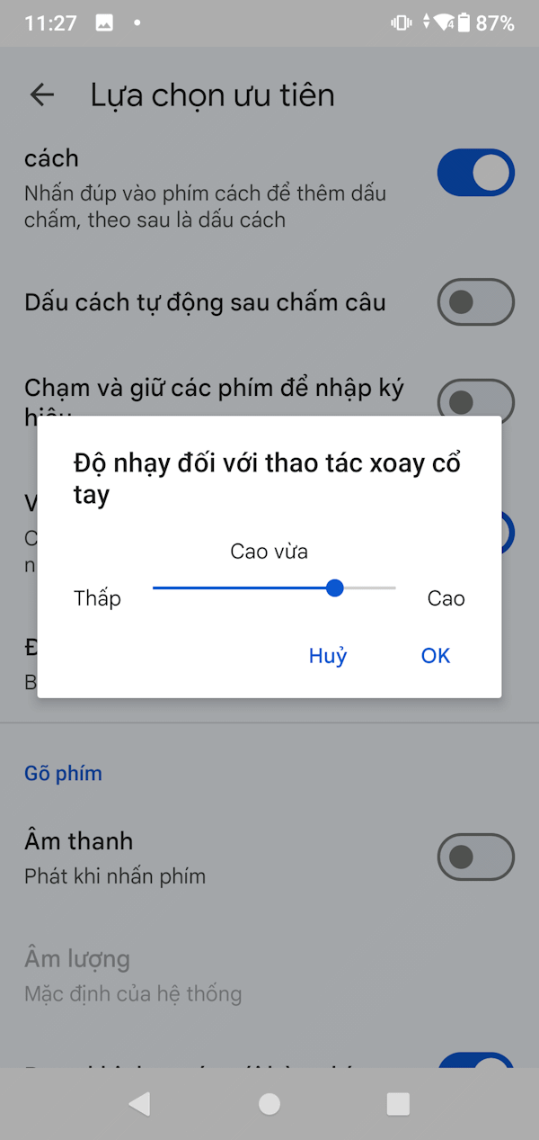 Tăng độ nhạy xoay cổ tay 