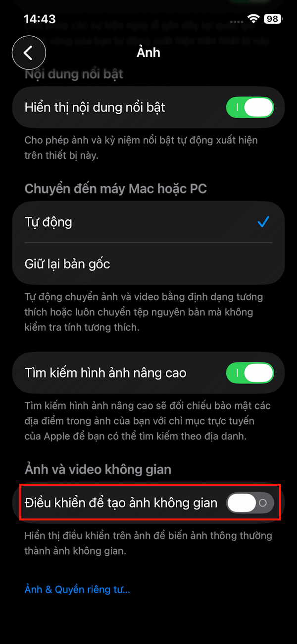 Ảnh không gian iPhone