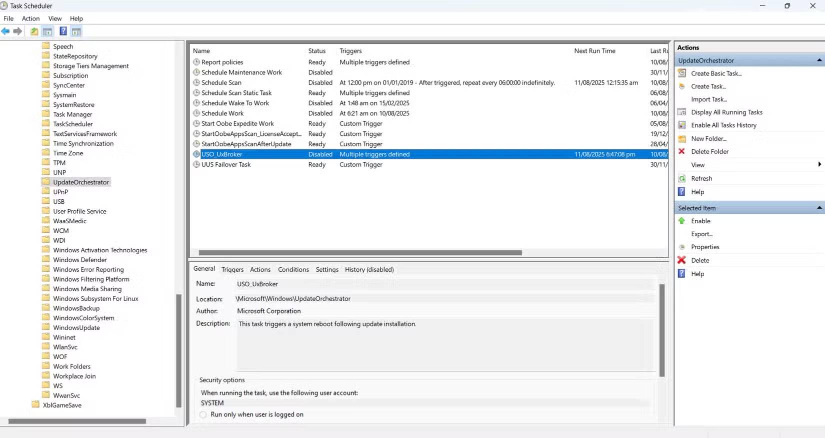 Tắt UpdateOrchestrator trong Task-Scheduler