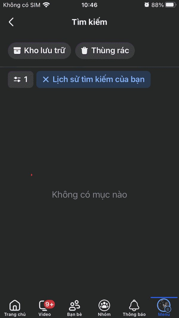 Xóa toàn bộ lịch sử tìm kiếm Facebook