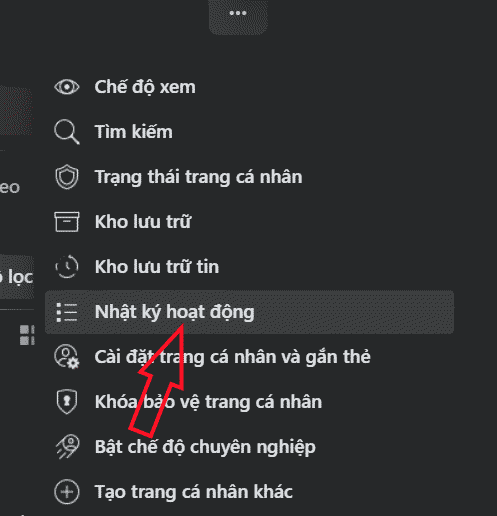 Nhật ký hoạt động Facebook máy tính
