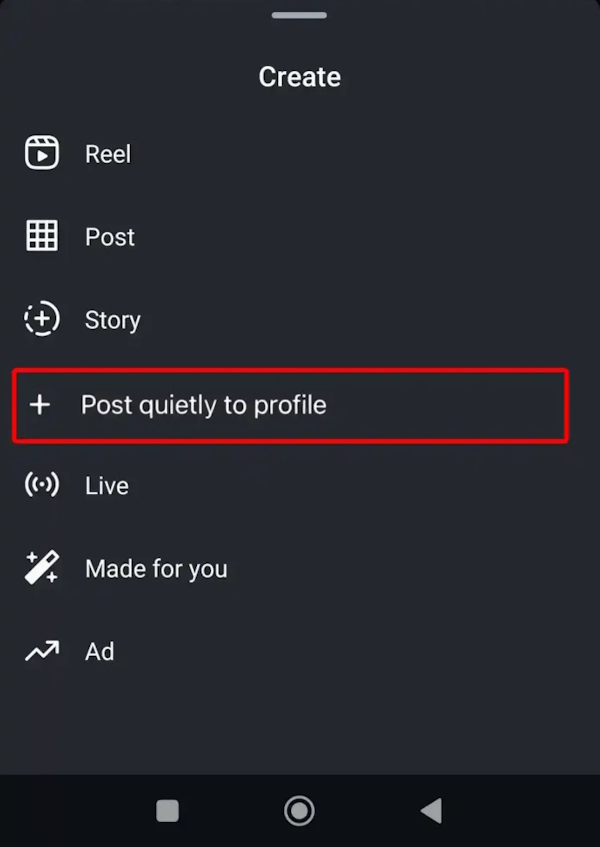 Đăng bài Instagram lặng lẽ