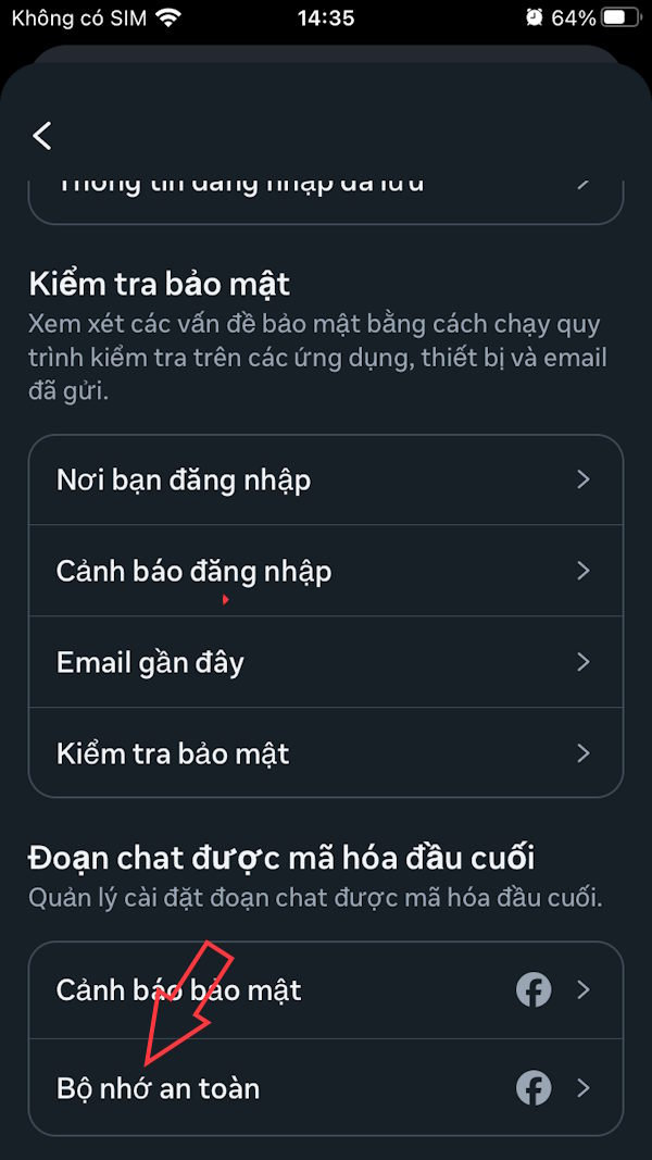 Bộ nhớ an toàn Facebook