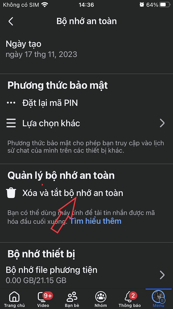 Xóa tin nhắn mã hóa đầu cuối Messenger