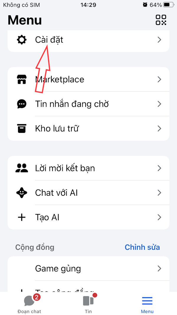 Cài đặt Messenger