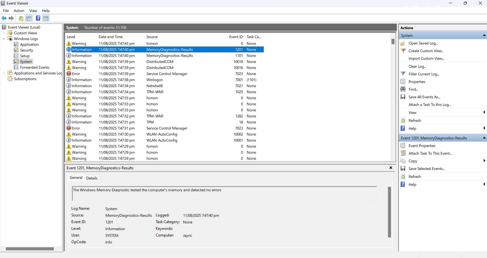 Windows Event Viewer