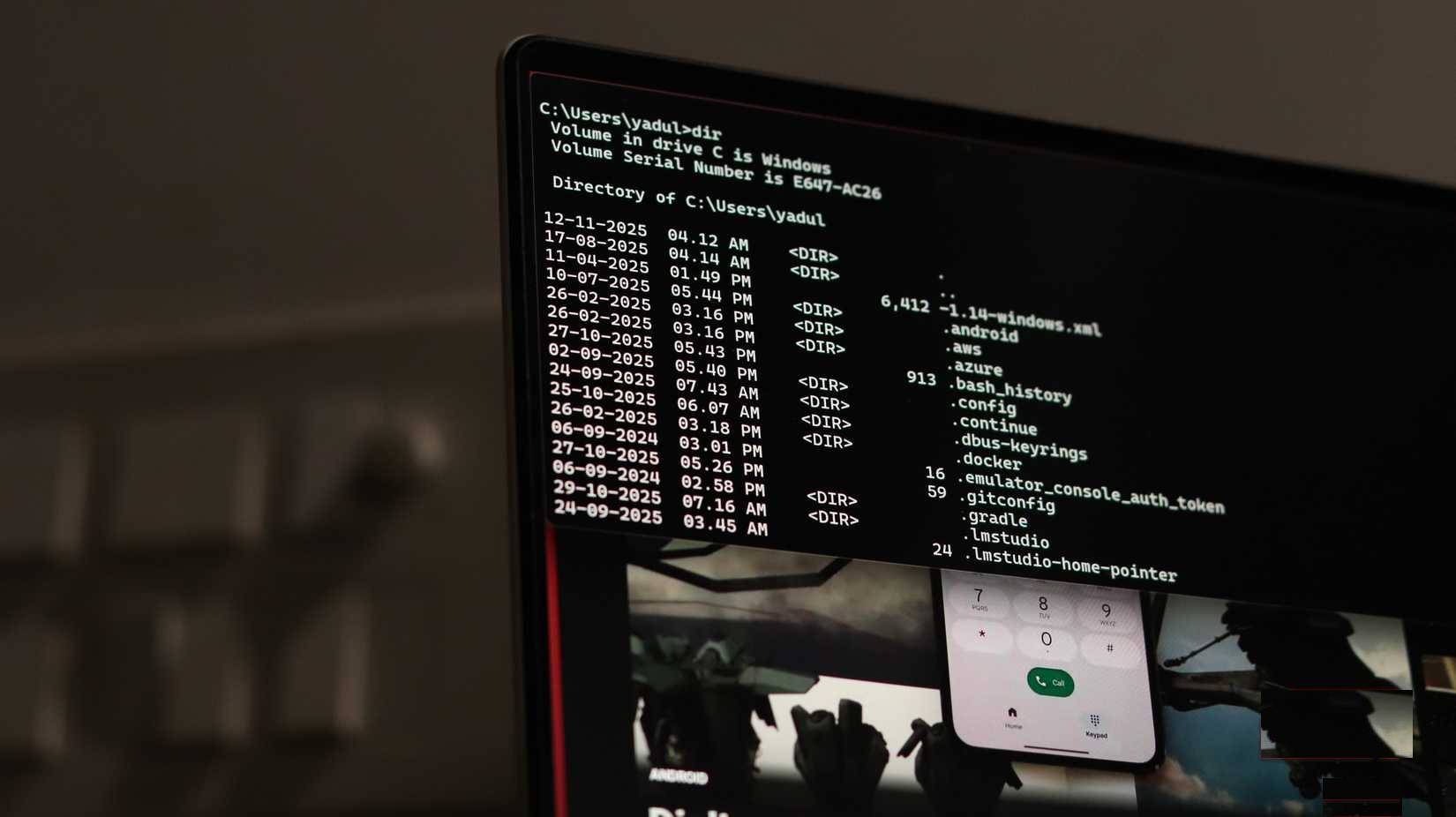 Lệnh Dir trong cửa sổ lệnh Quake Mode
