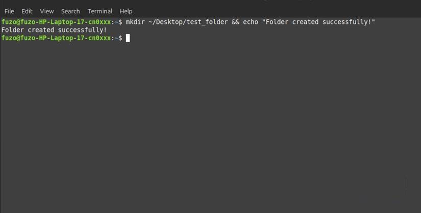 Chạy lệnh kép với một câu lệnh duy nhất để tạo file và xuất kết quả
