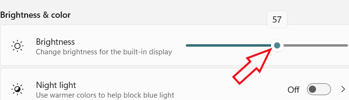 Chỉnh độ sáng Windows 11