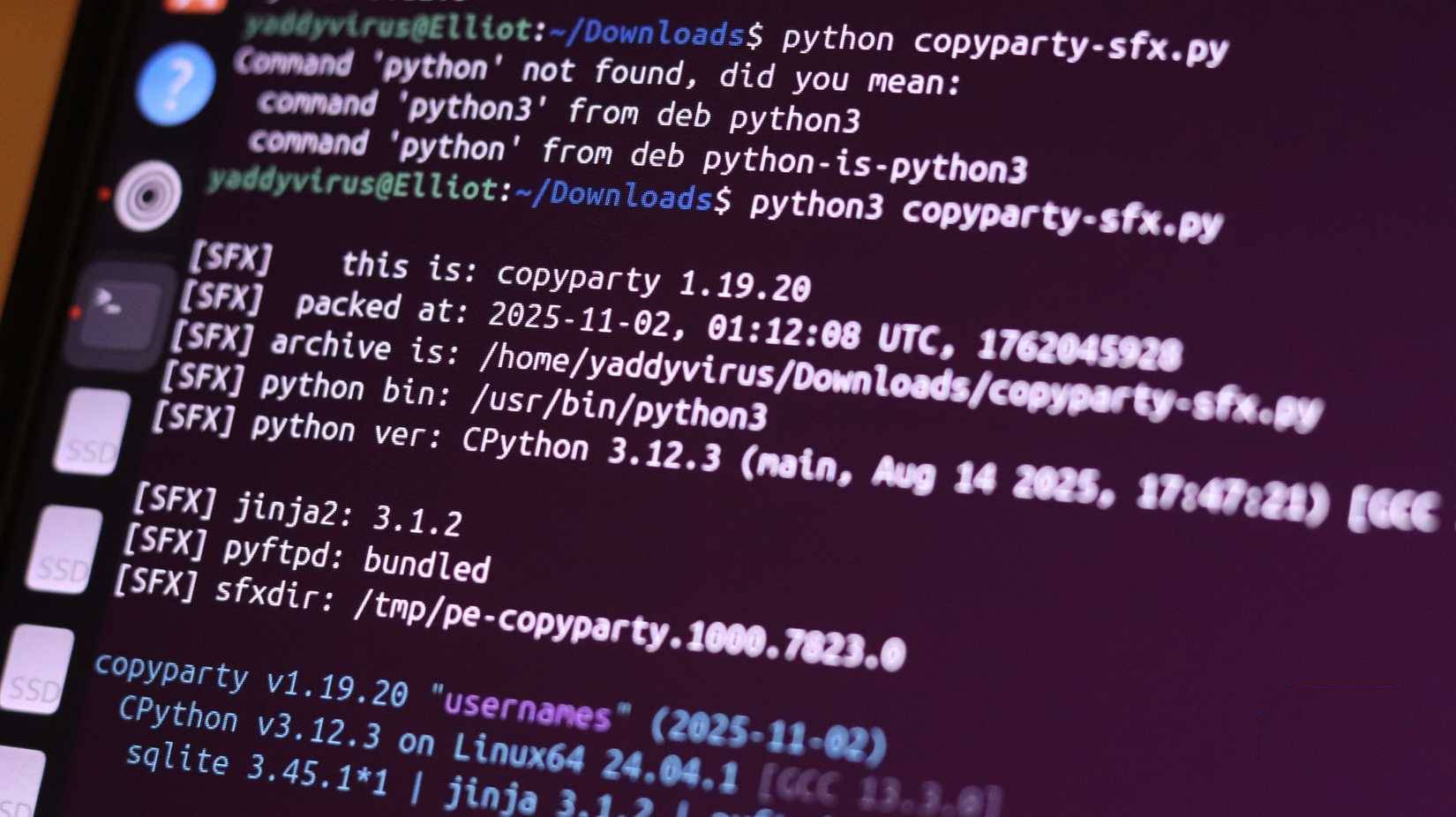 Lệnh khởi động Copyparty