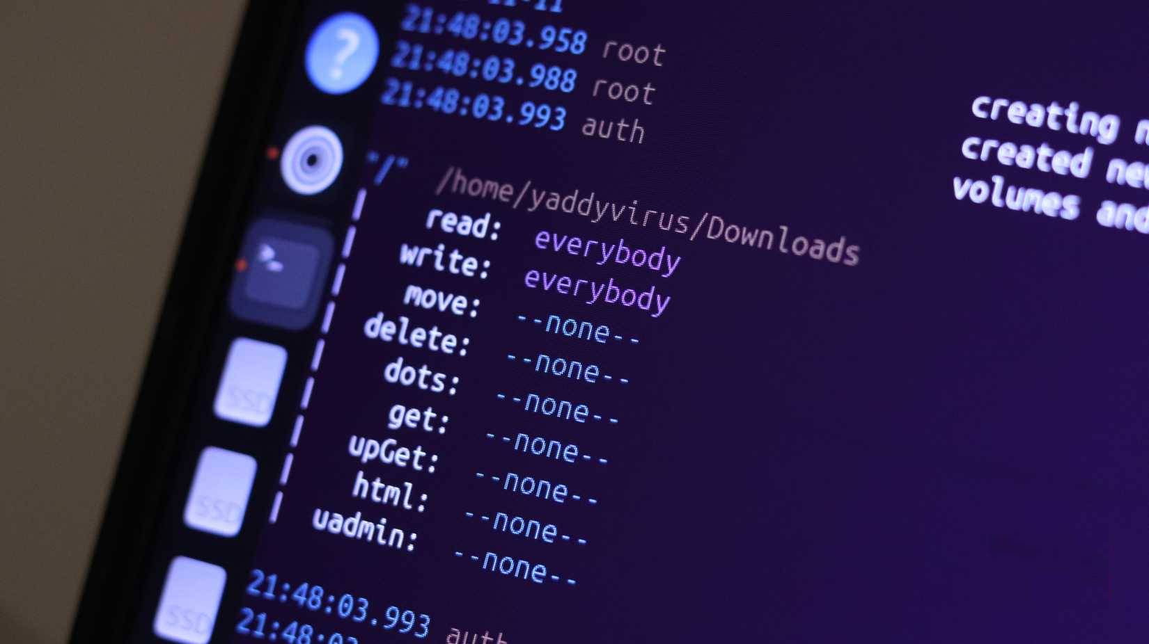 Quyền file của Copyparty trong terminal