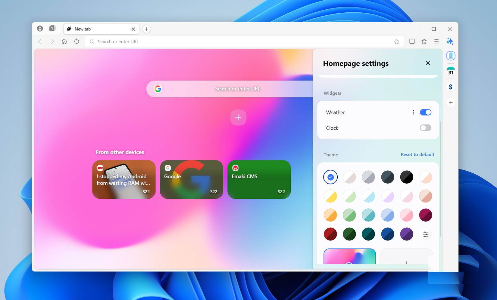 Trang chủ Samsung Internet