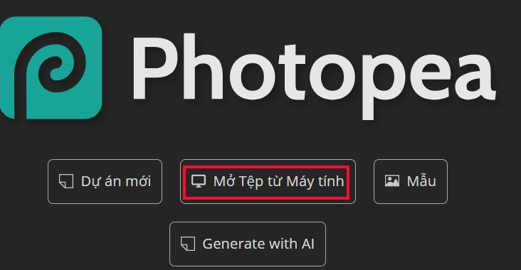 Mở file Canva trên Photopea