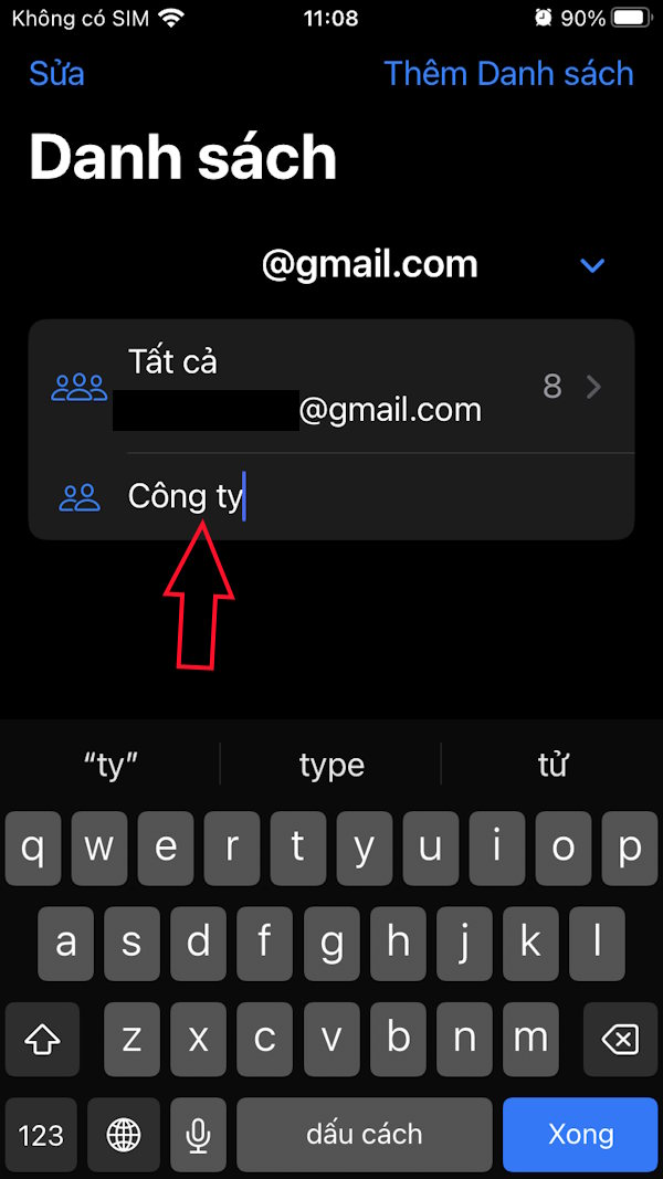 Nhập tên danh sách mới