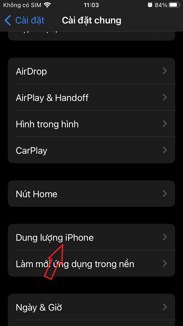 Dung lượng lưu trữ iPhone