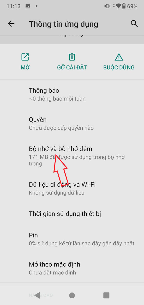 Bộ nhớ lưu trữ Spotify