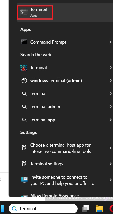 Mở Terminal trên Windows 11