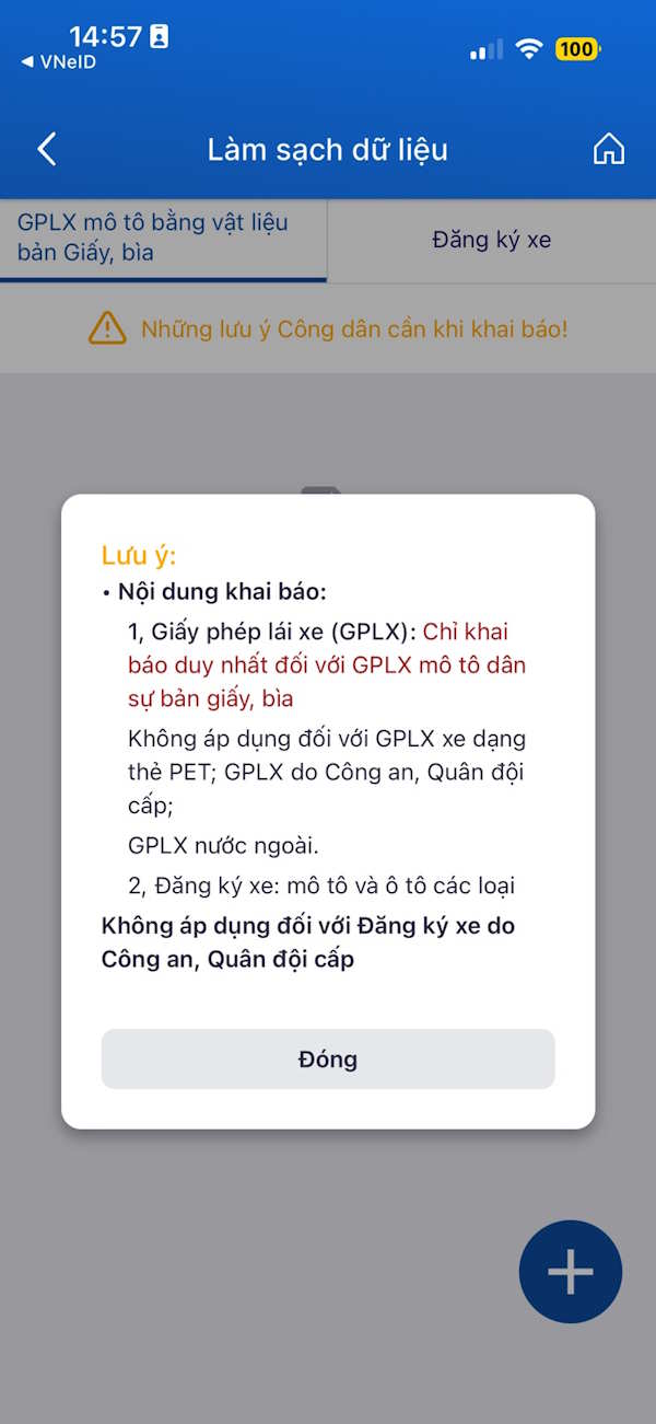 Thông báo làm sạch GPLX