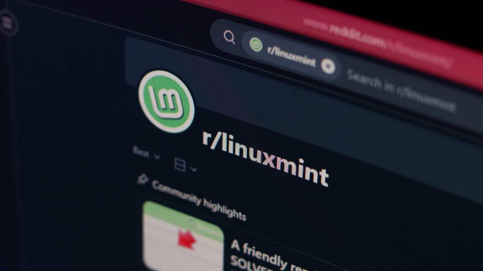 Subreddit Linux Mint mở trong trình duyệt