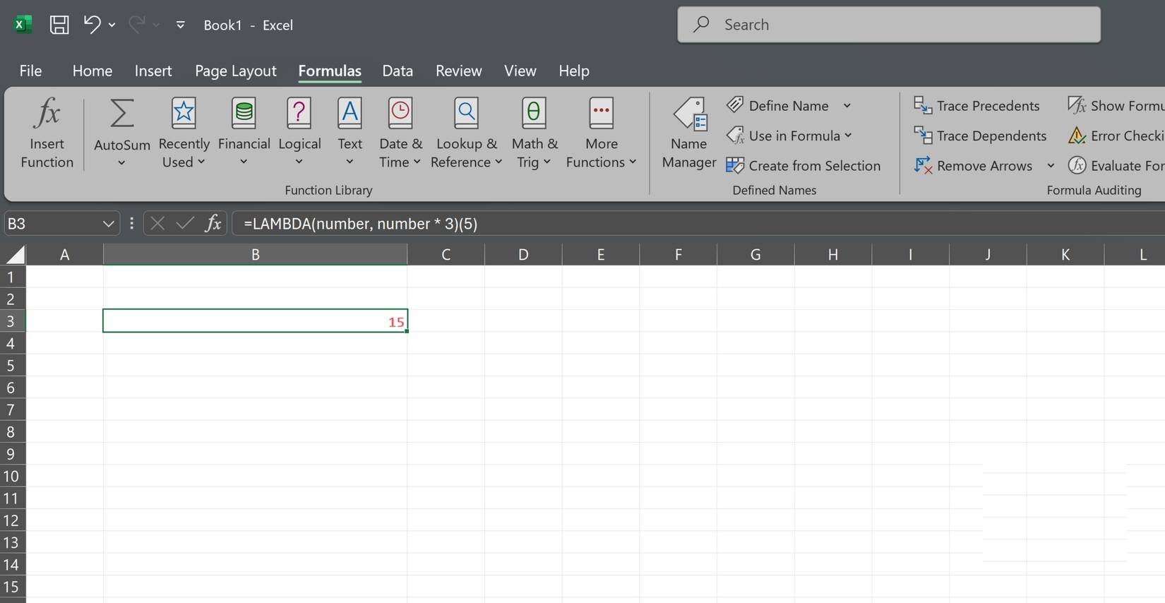 Hàm LAMBDA đơn giản nhân số với 3