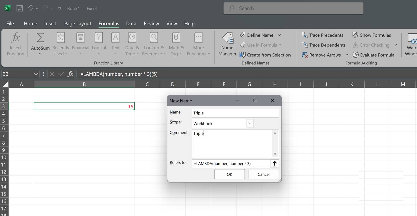 Lưu công thức LAMBDA của bạn
