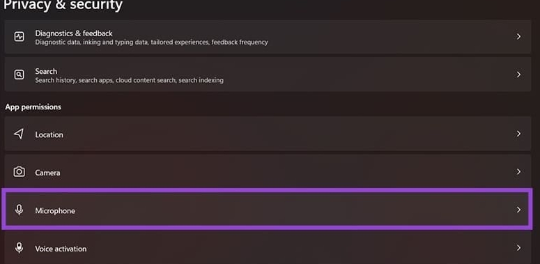 Chỉnh truy cập Microphone trên Windows 11