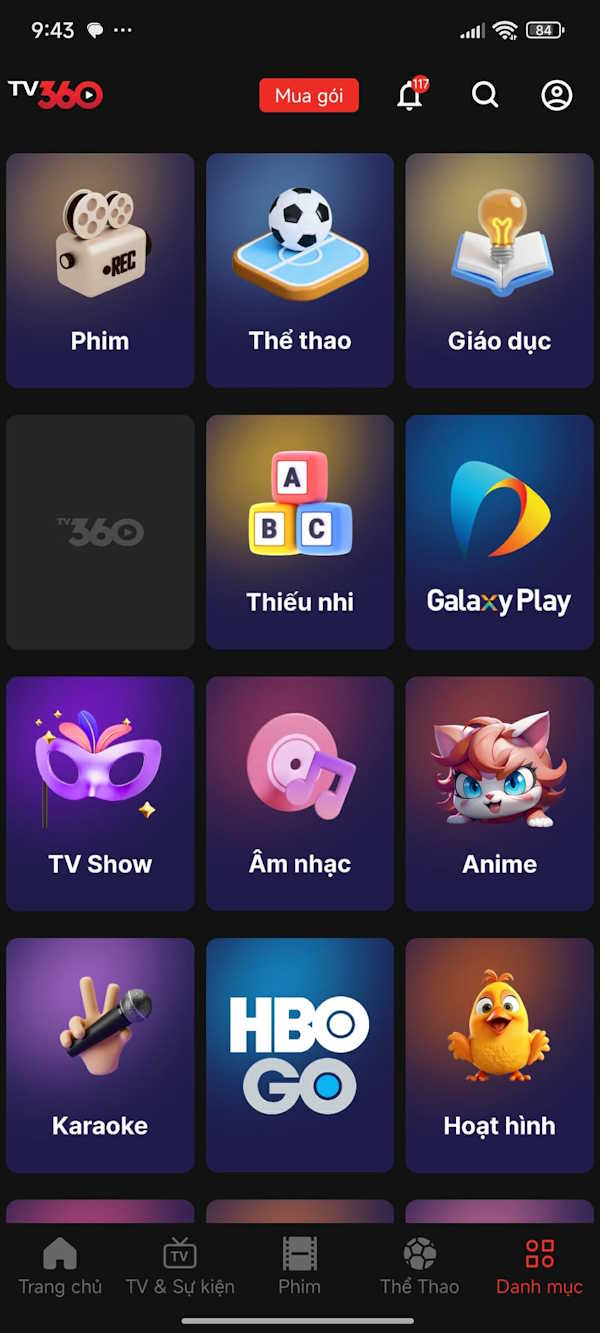 Xem trực tiếp trên TV360