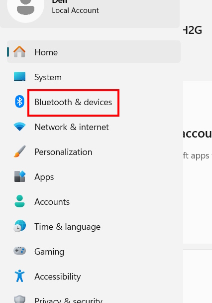 Bluetooth & devices Windows 11