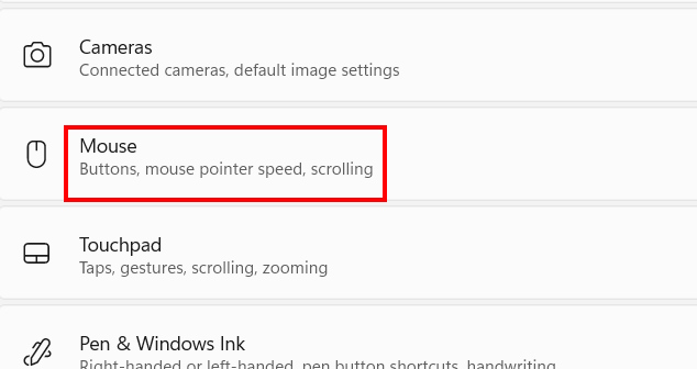 Chỉnh chuột trong Windows 11