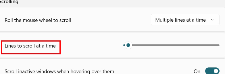Chỉnh cuộn chuột trong Windows 11