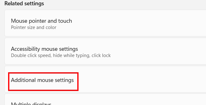 Additional Mouse Settings Windows 11