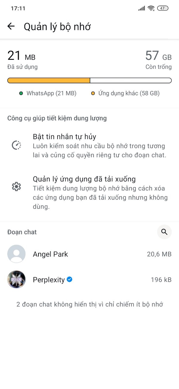 Giảm dung lượng file lưu trữ WhatsApp