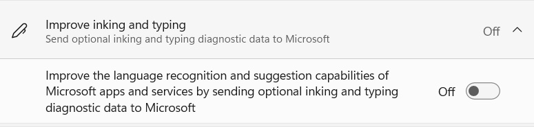 Tắt thiết lập chung Windows 11
